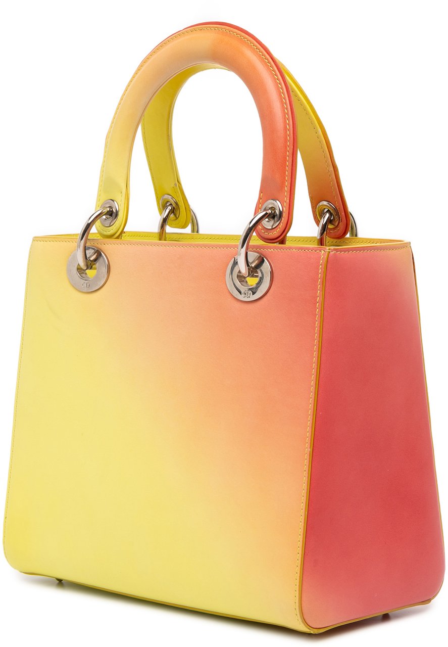 Dior Medium Ombre Calfskin Lady Dior Geel