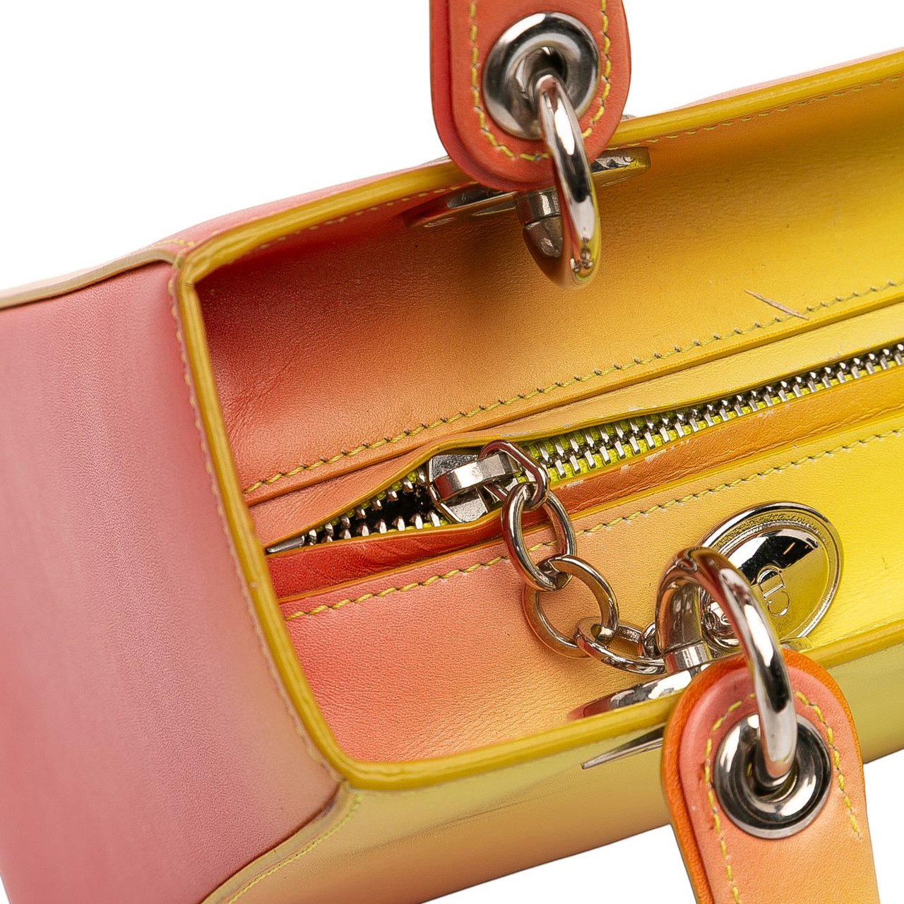 Dior Medium Ombre Calfskin Lady Dior Geel