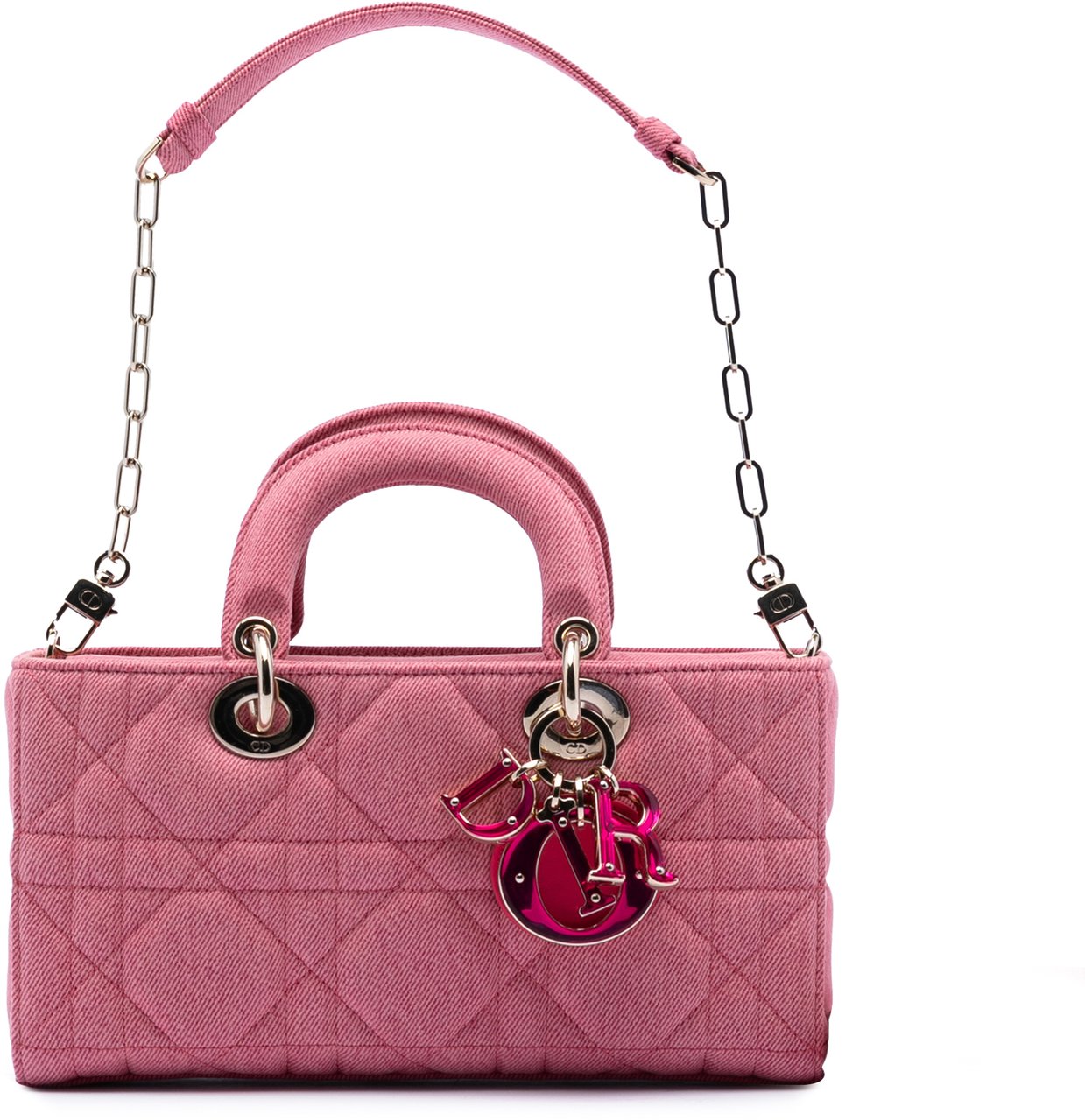 Dior Medium Denim Macrocannage Lady D Joy Roze