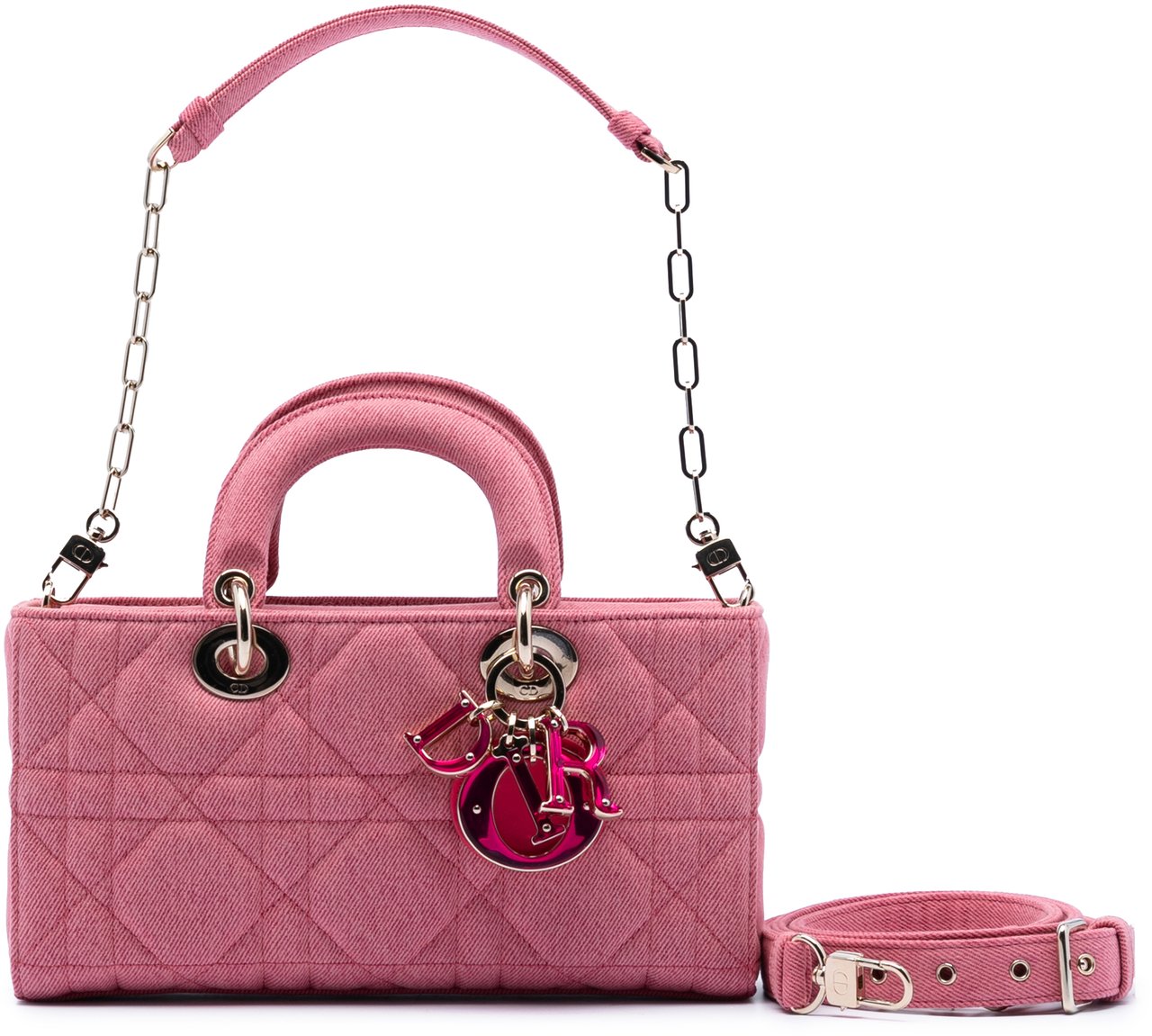 Dior Medium Denim Macrocannage Lady D Joy Roze
