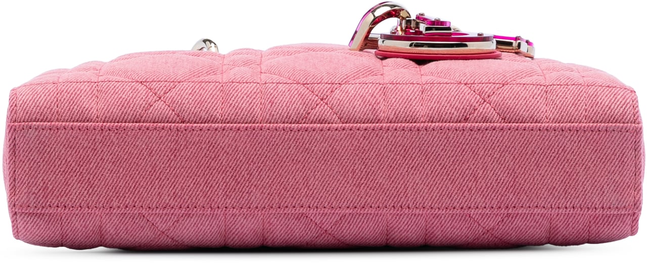 Dior Medium Denim Macrocannage Lady D Joy Roze