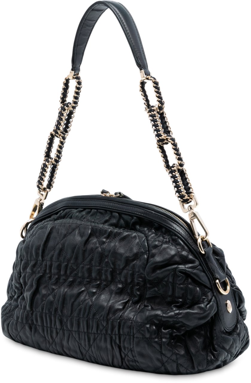 Dior Lambskin Cannage Gaufre Delices Shoulder Bag Zwart