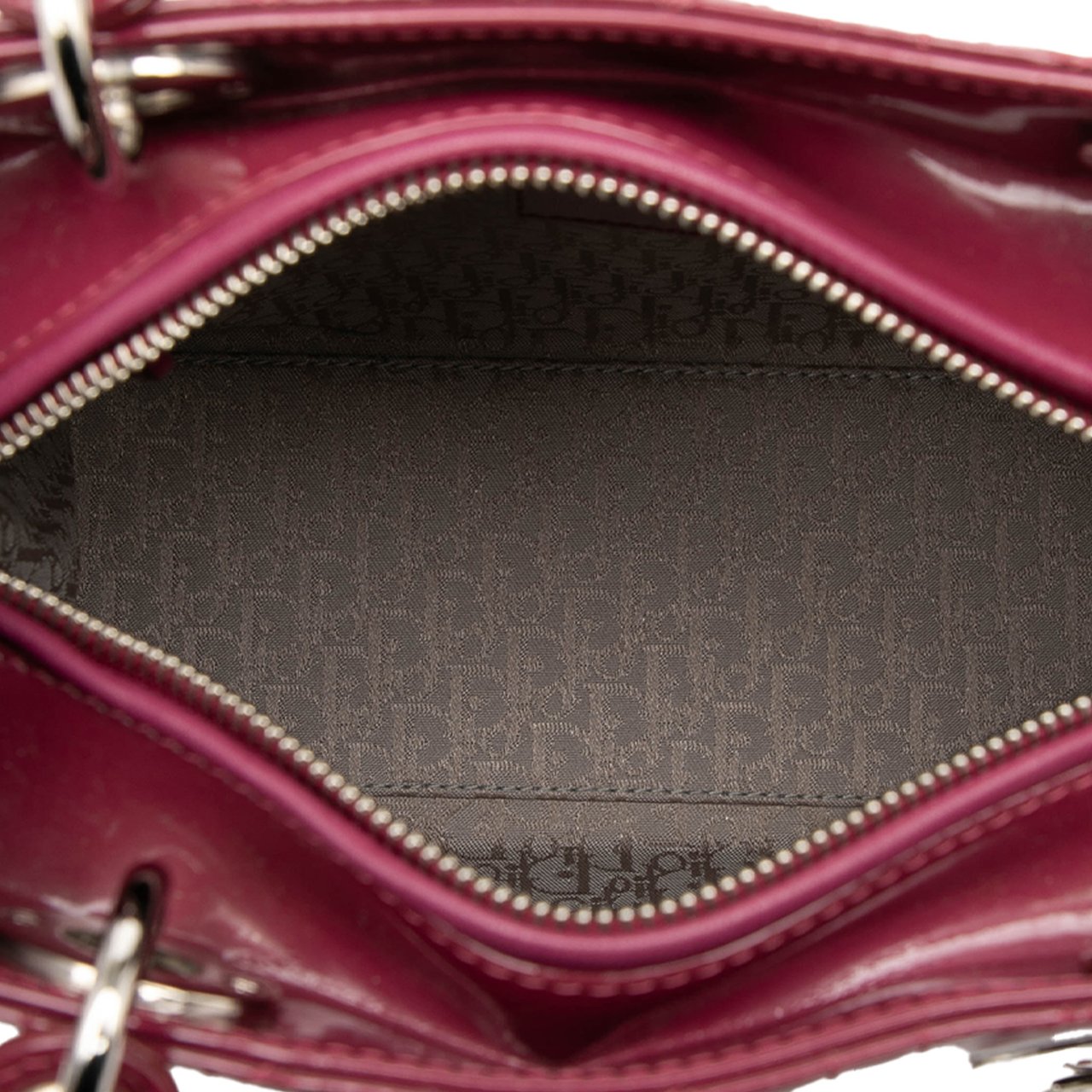 Dior Medium Patent Cannage Lady Dior Roze