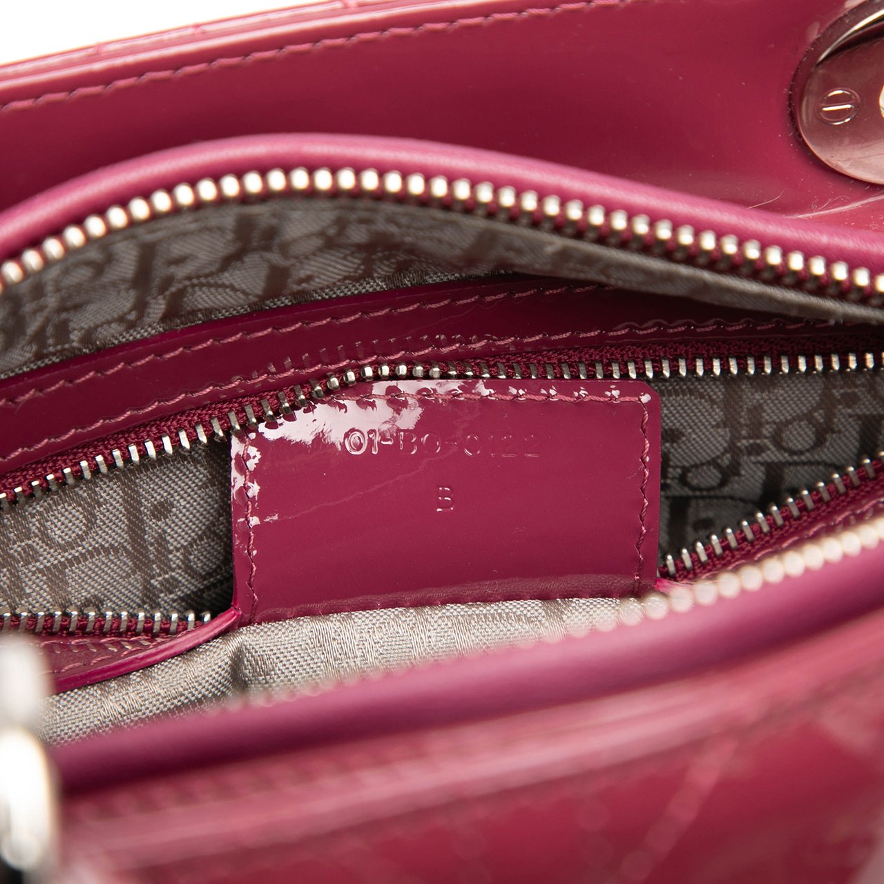 Dior Medium Patent Cannage Lady Dior Roze