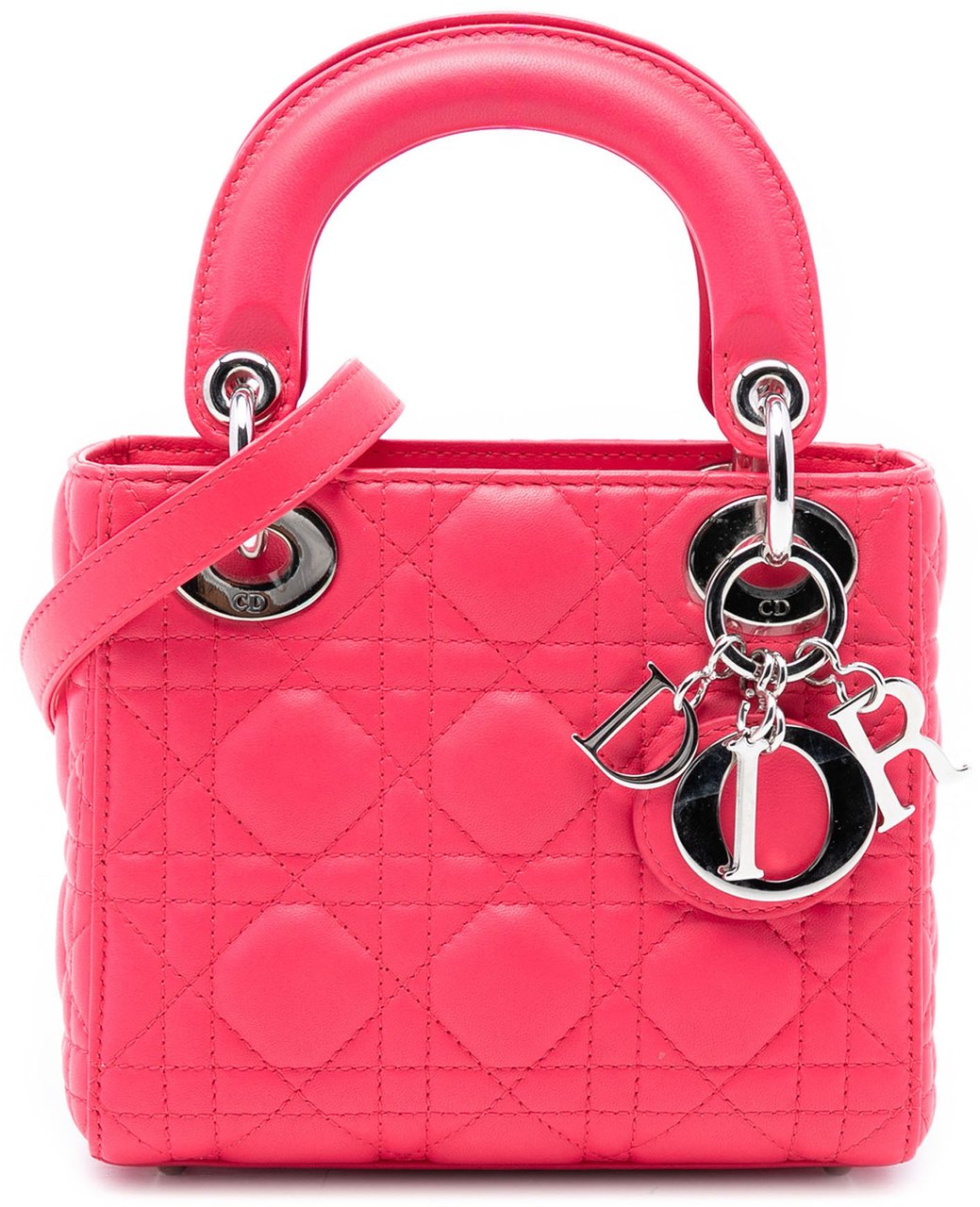 Dior Mini Lambskin Cannage Lady Dior Roze