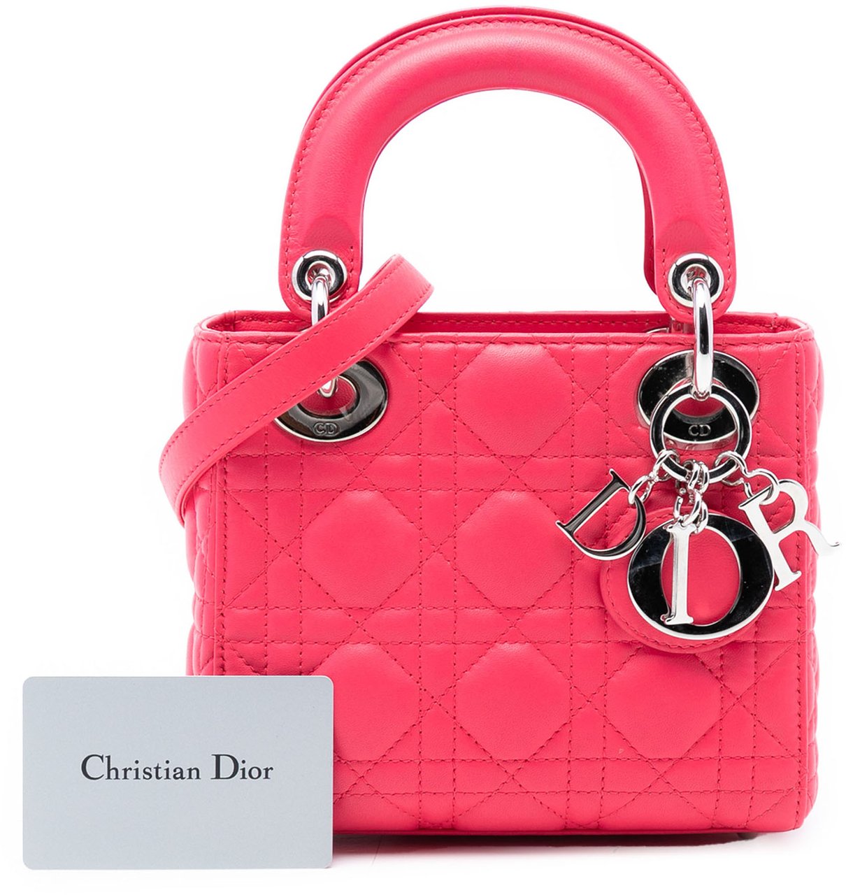 Dior Mini Lambskin Cannage Lady Dior Roze
