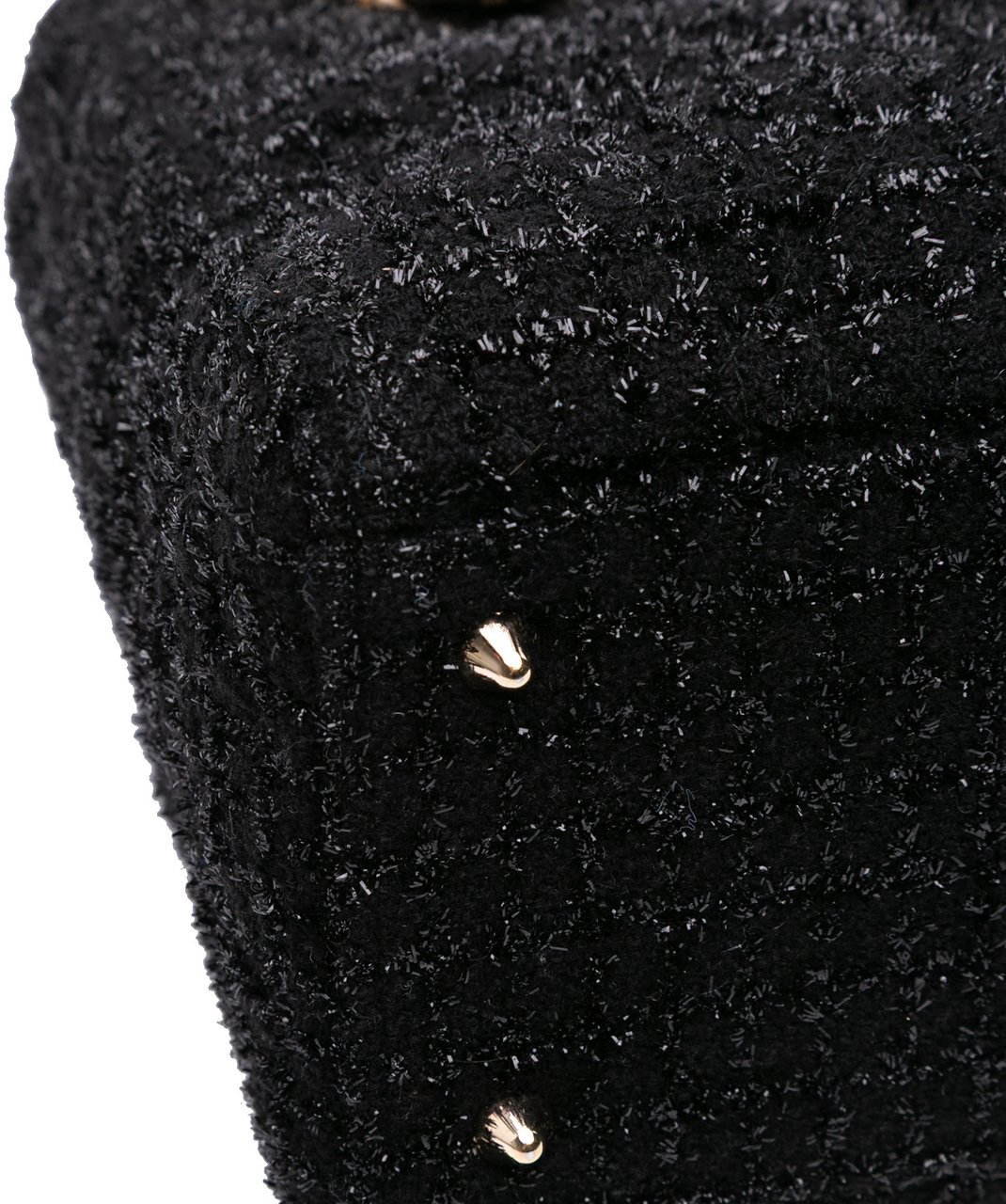 Dior Medium Tweed Cannage Glitter Leopard Charm Lady Dior Zwart