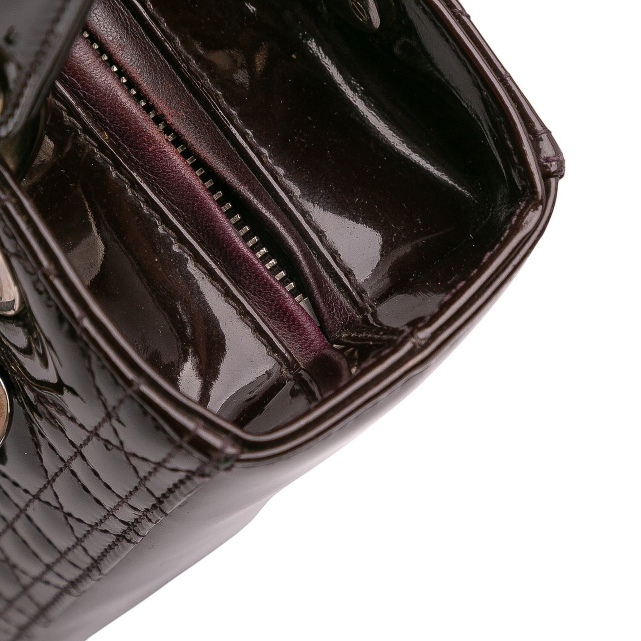 Dior Medium Patent Cannage Lady Dior Paars