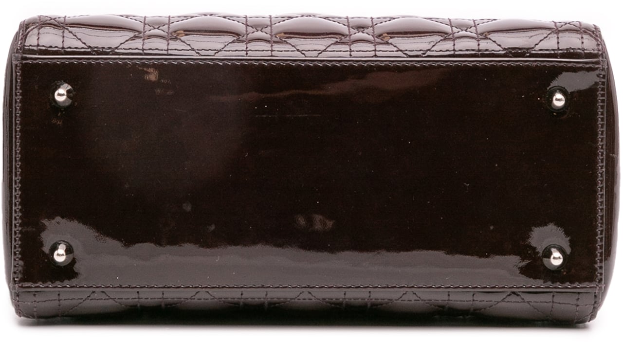 Dior Medium Patent Cannage Lady Dior Paars