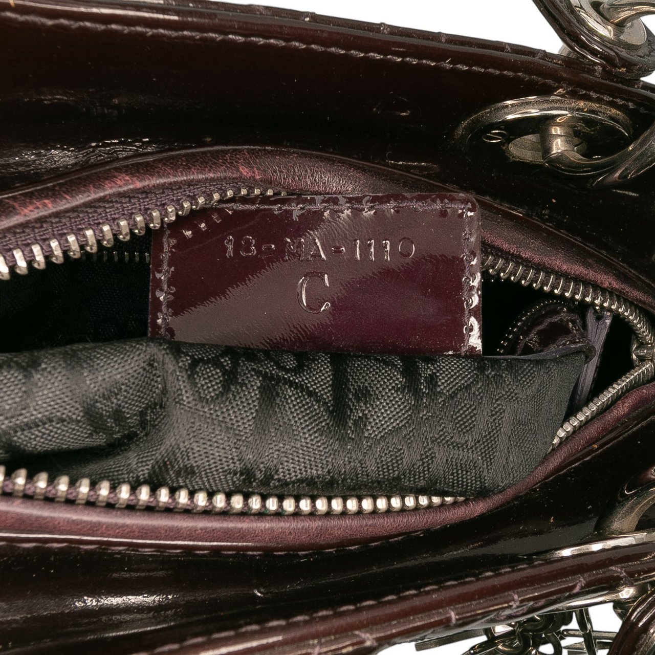Dior Medium Patent Cannage Lady Dior Paars