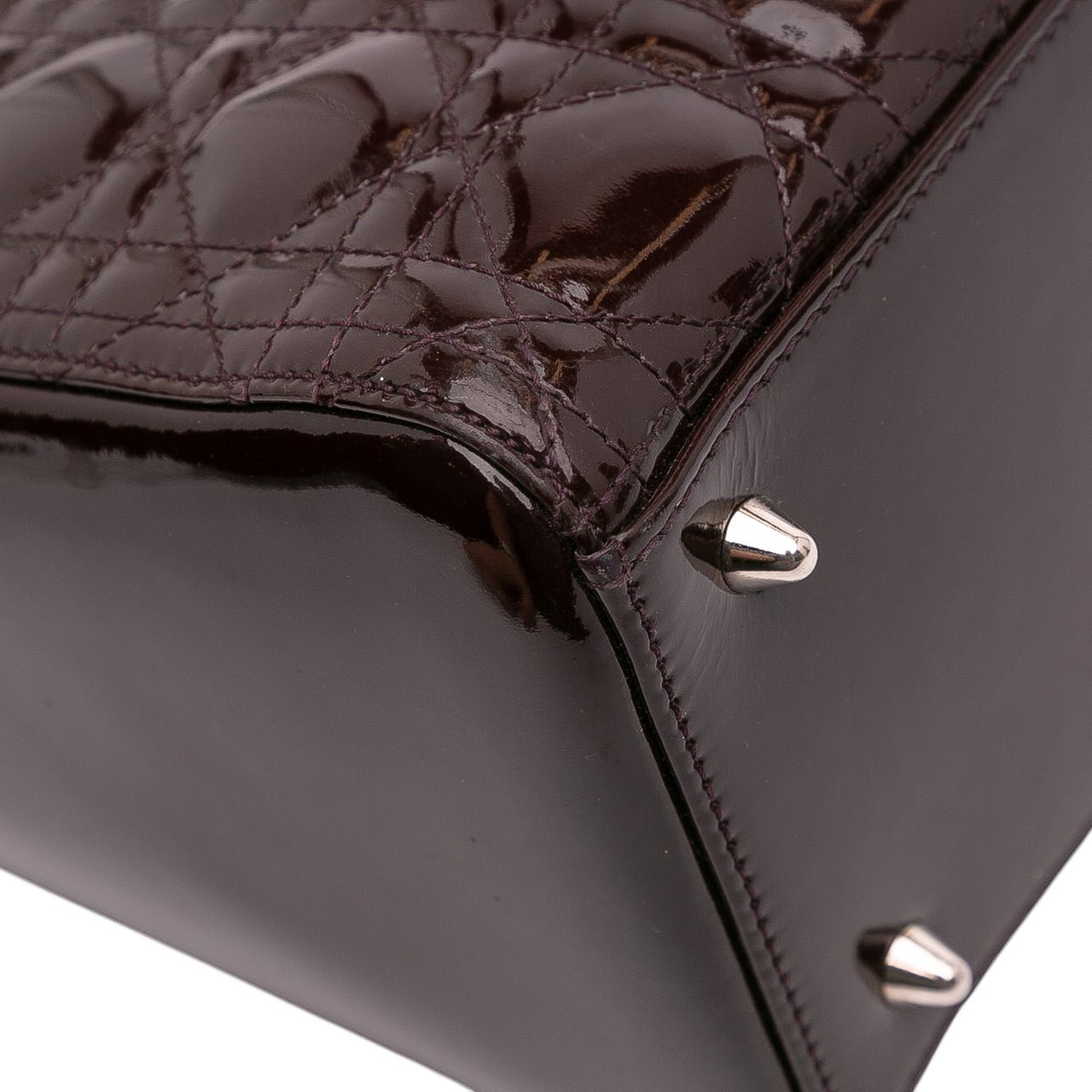 Dior Medium Patent Cannage Lady Dior Paars