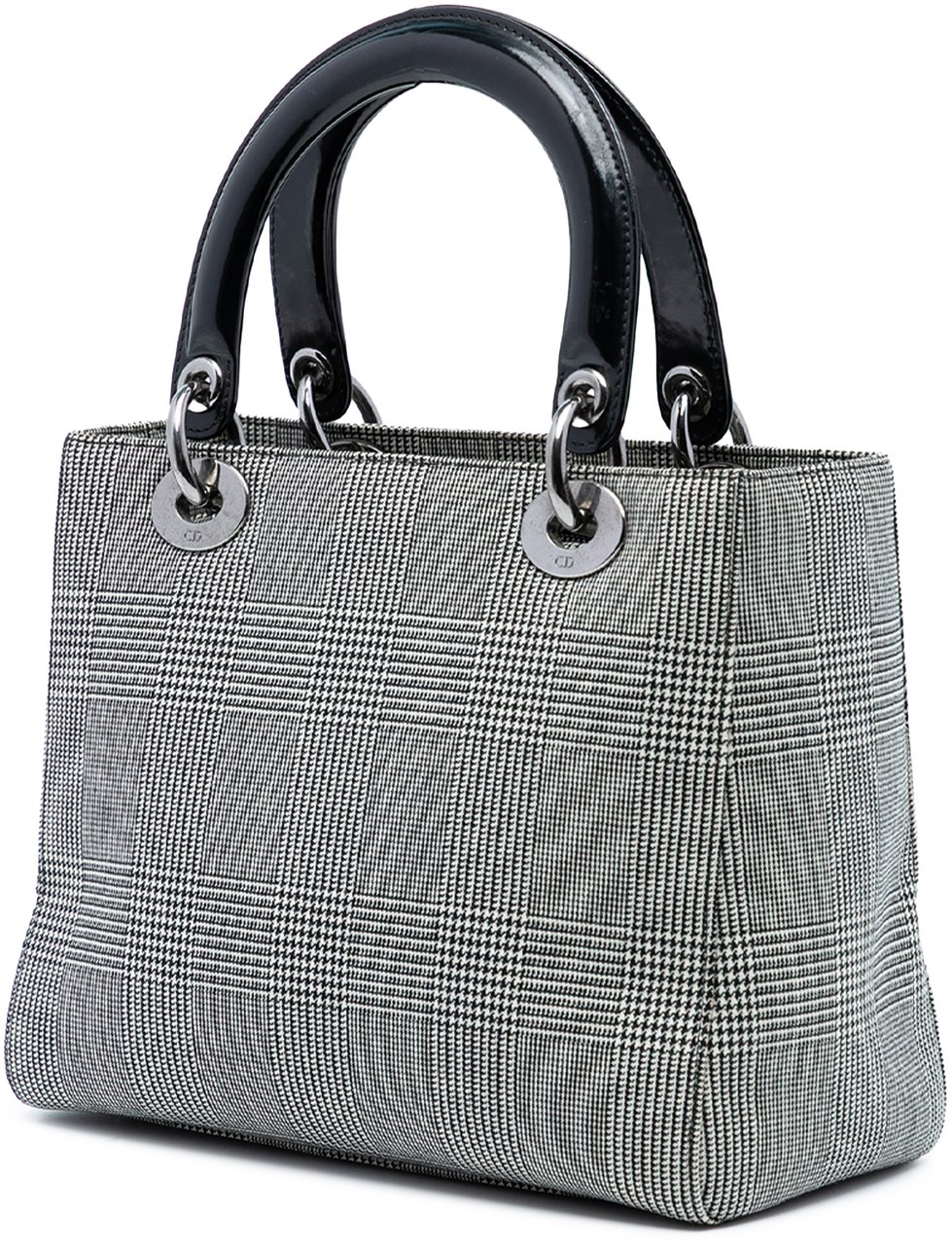 Dior Medium Canvas Houndstooth Lady Dior Grijs