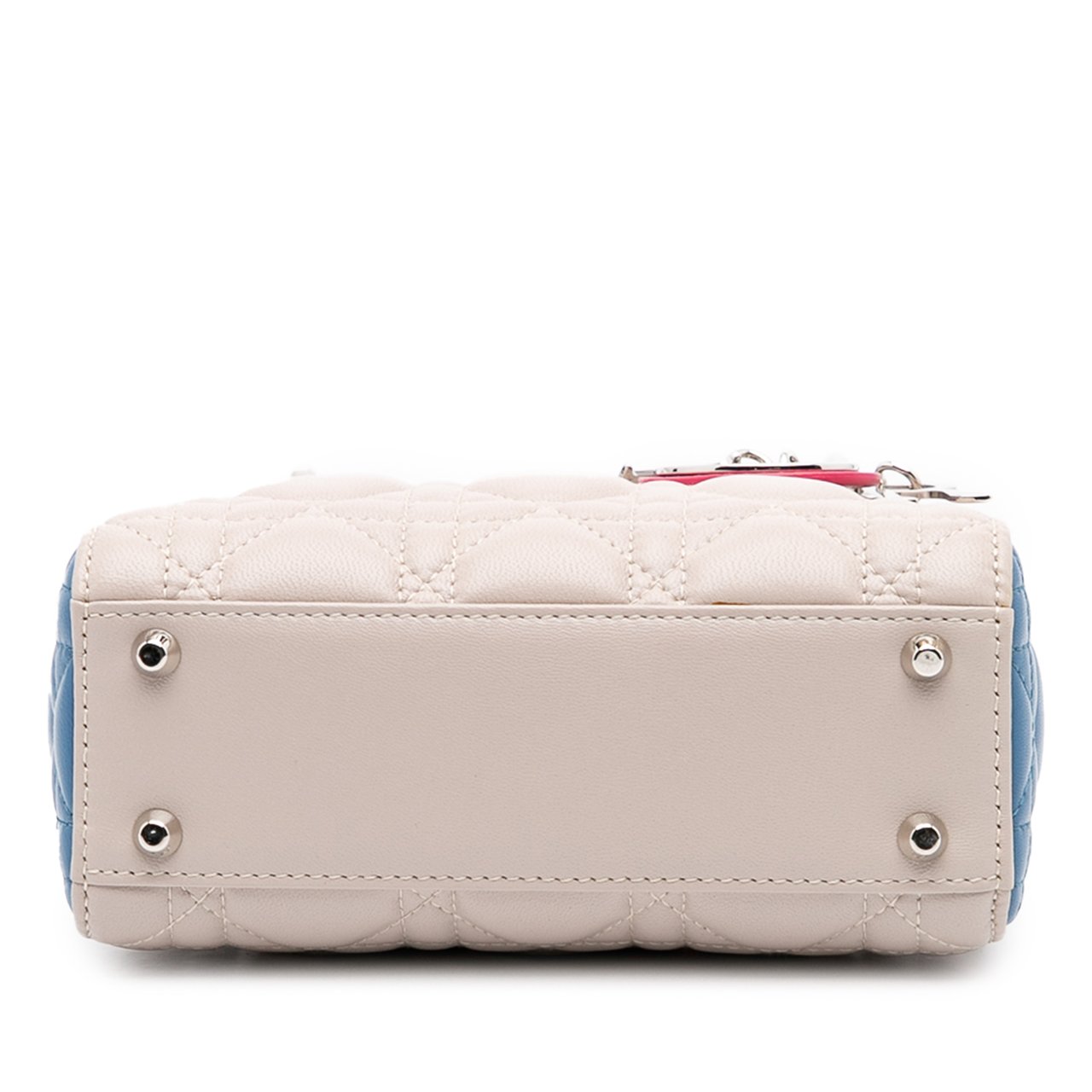 Dior Mini Tricolor Lambskin Cannage Lady Dior Wit