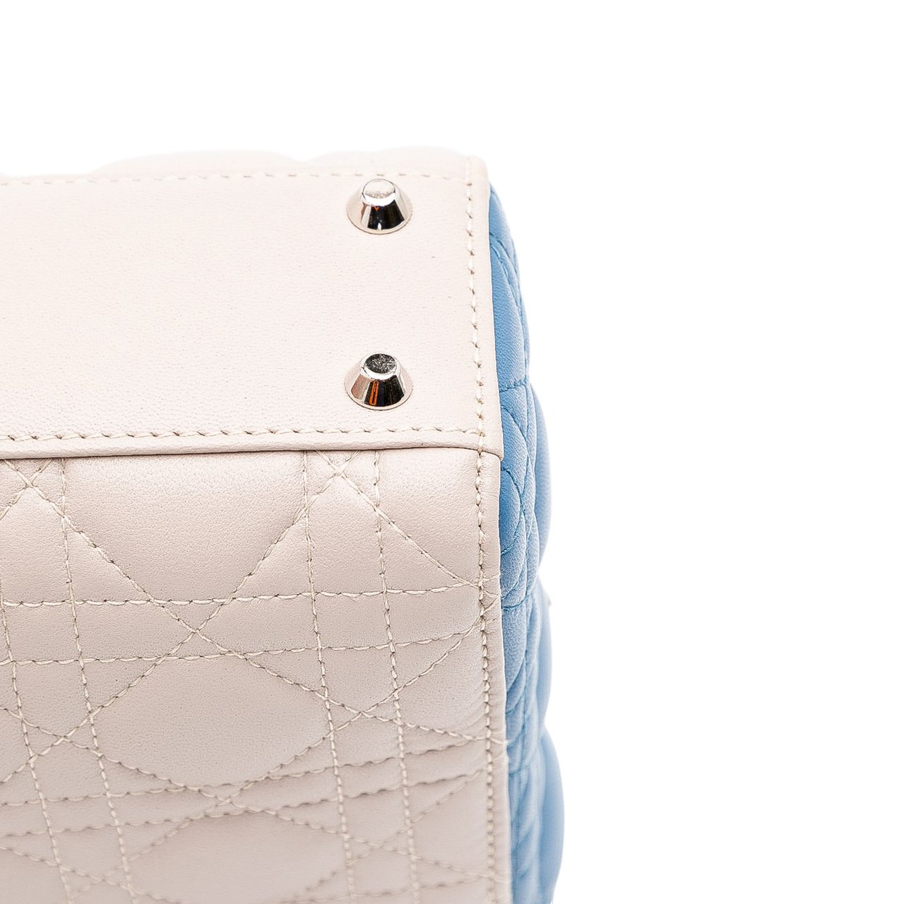 Dior Mini Tricolor Lambskin Cannage Lady Dior Wit