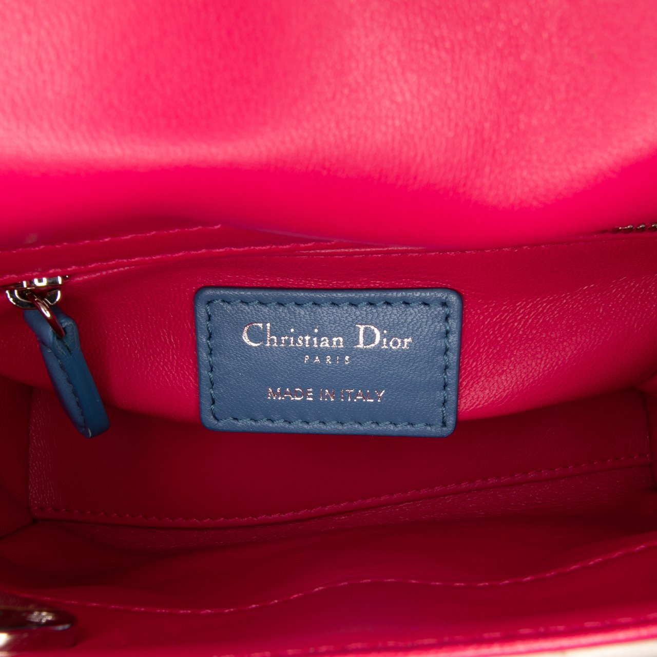 Dior Mini Tricolor Lambskin Cannage Lady Dior Wit