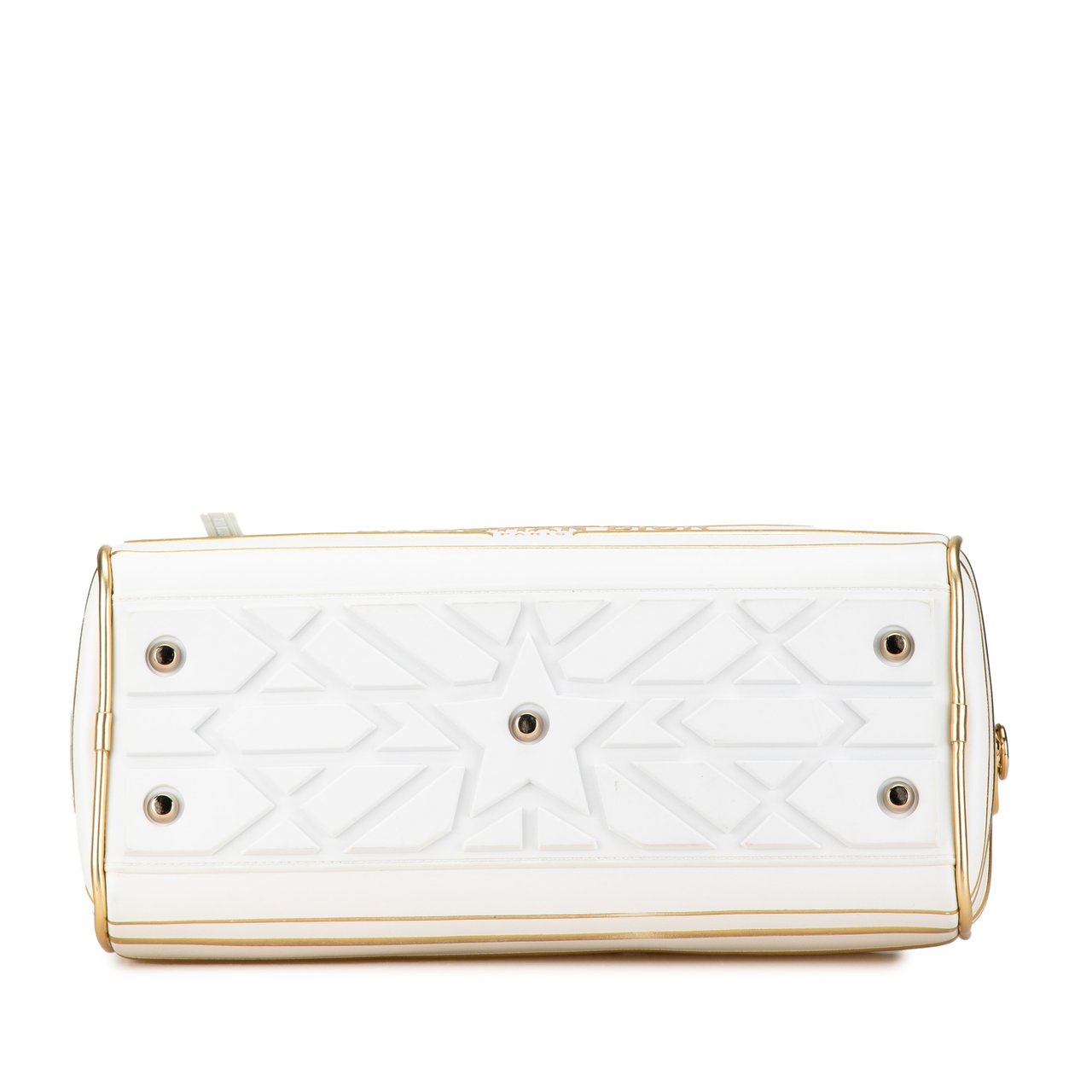 Dior Medium Padded Etoile Leather Vibe Zip Bowling Bag Goud