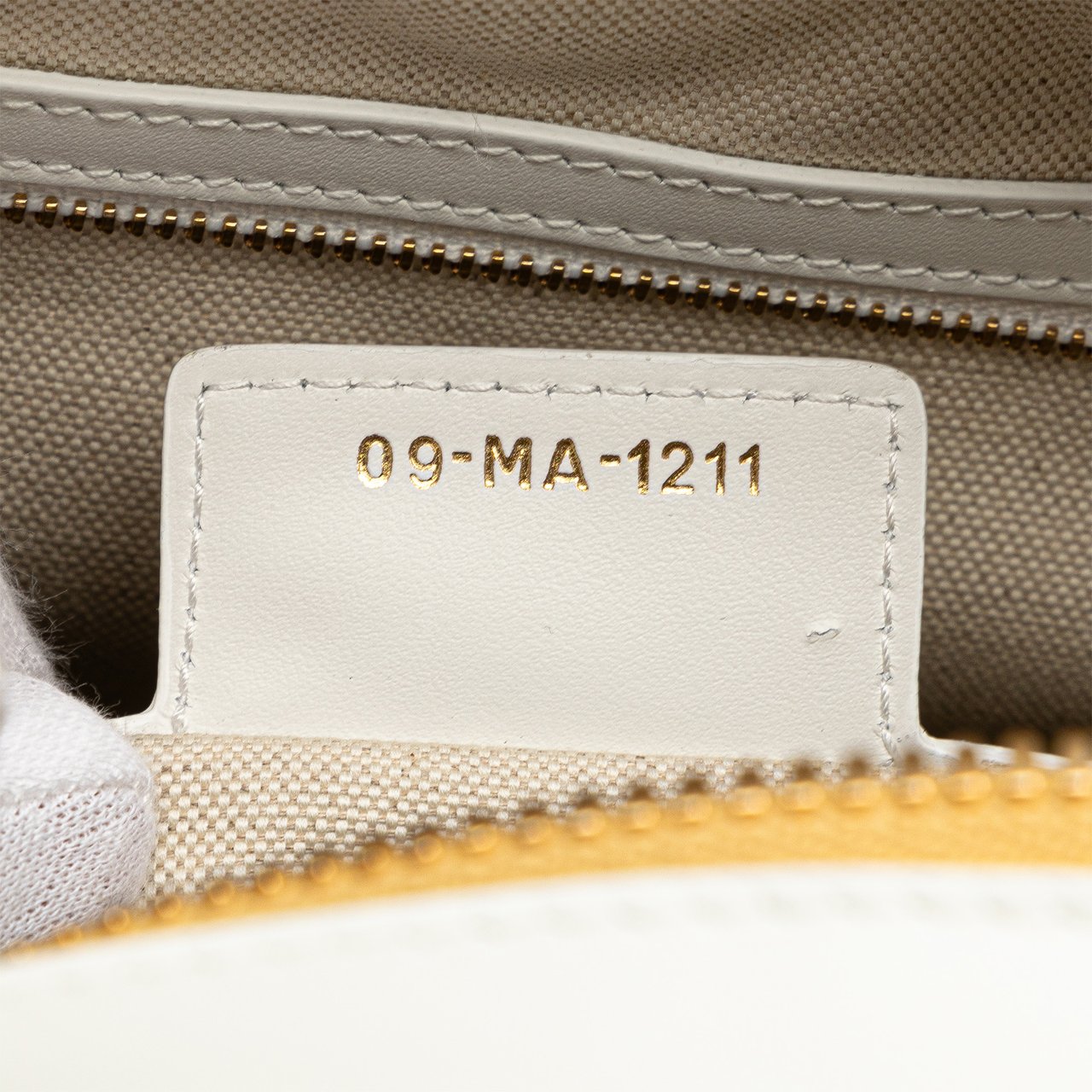 Dior Medium Padded Etoile Leather Vibe Zip Bowling Bag Goud