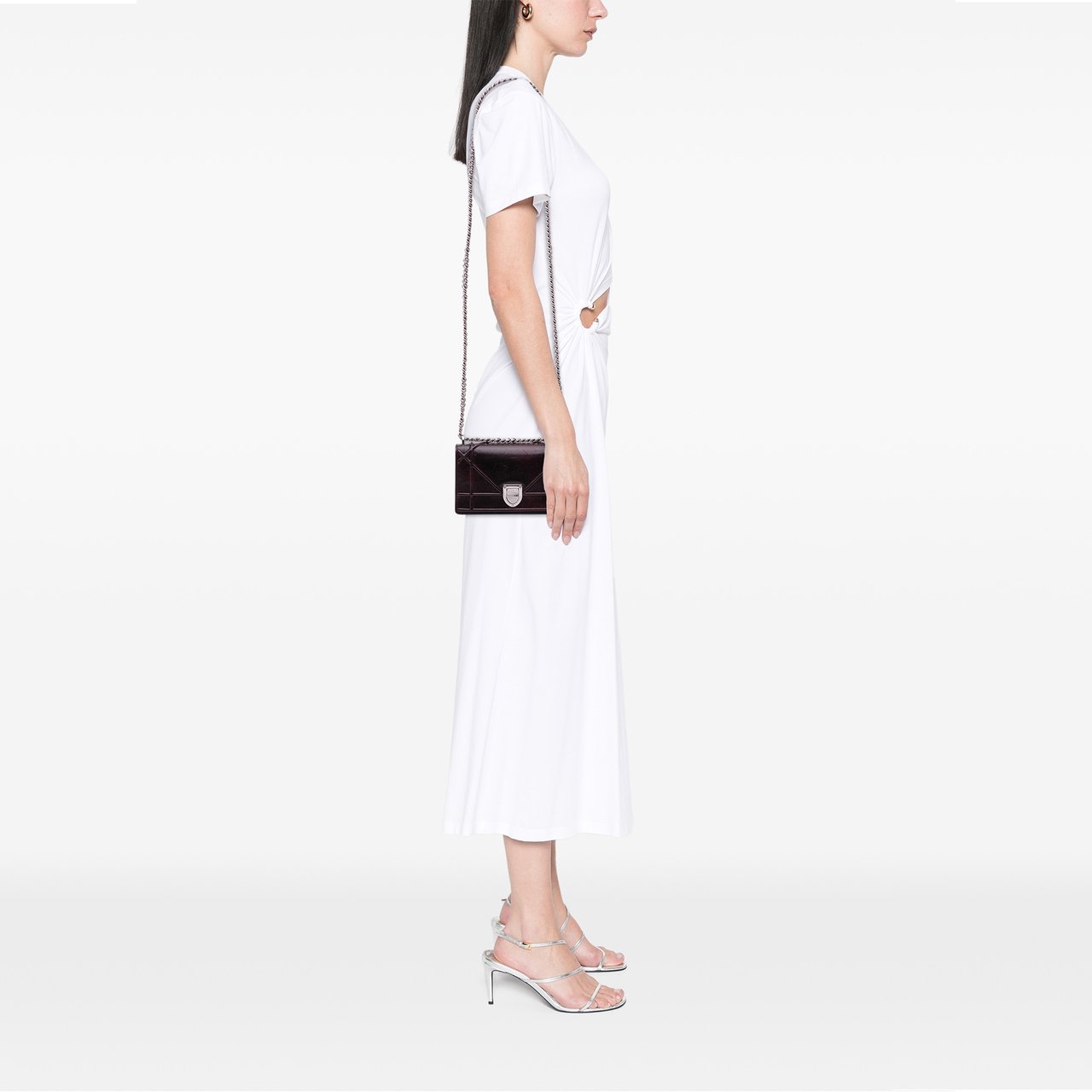 Dior Mini Grained Calfskin Diorama Flap Bruin