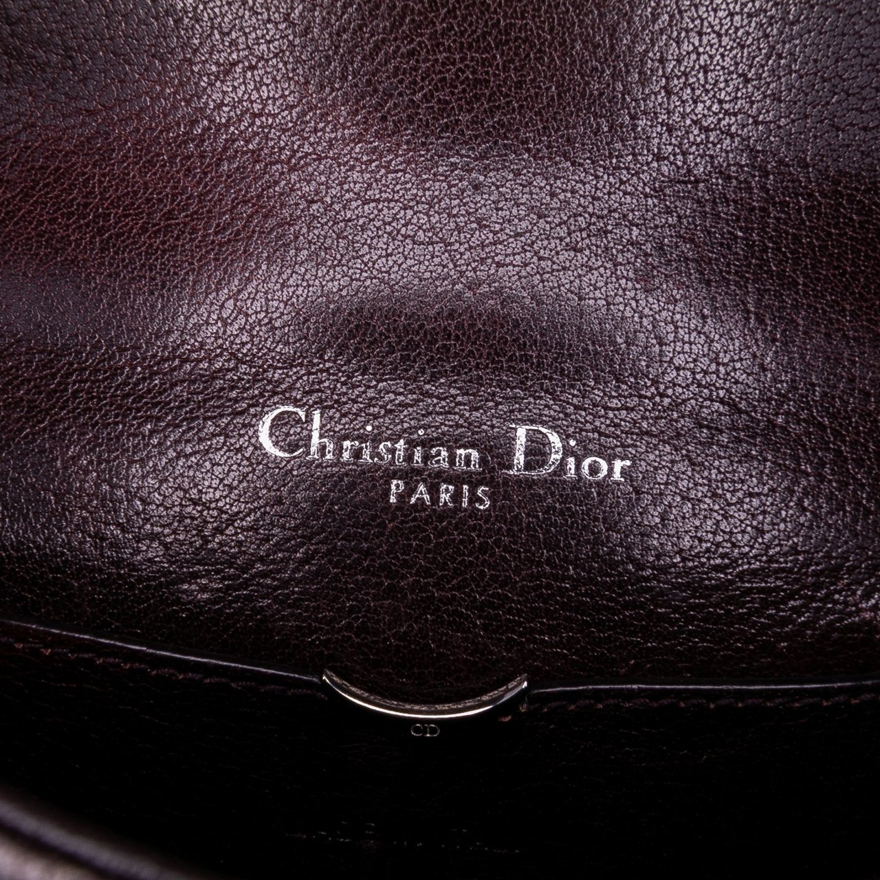 Dior Mini Grained Calfskin Diorama Flap Bruin