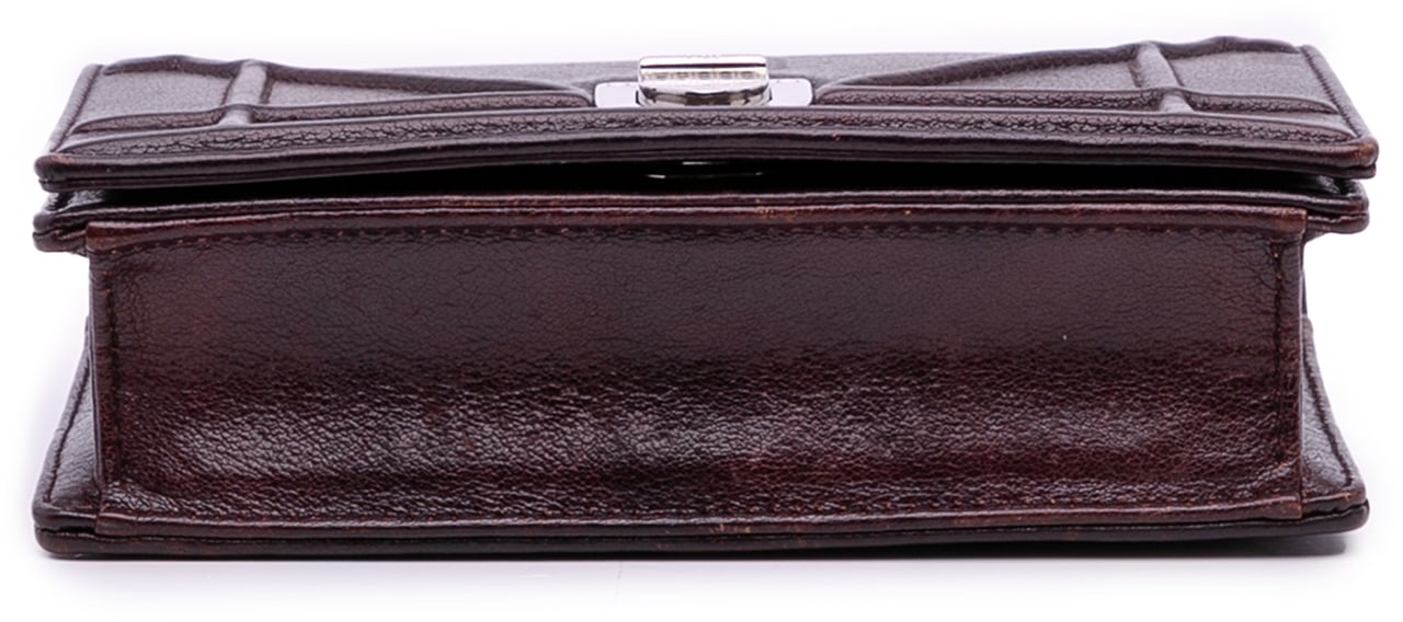 Dior Mini Grained Calfskin Diorama Flap Bruin