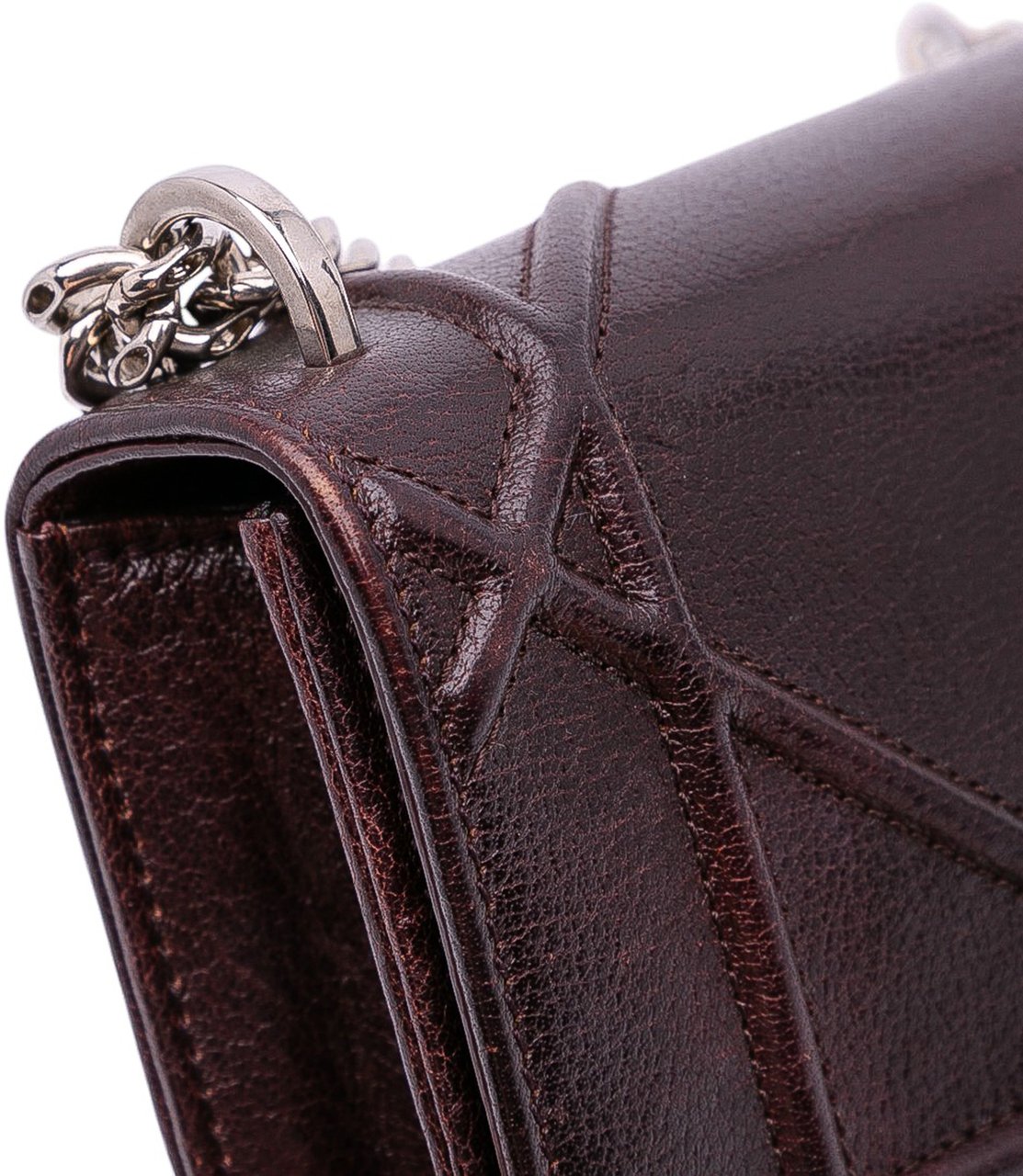 Dior Mini Grained Calfskin Diorama Flap Bruin