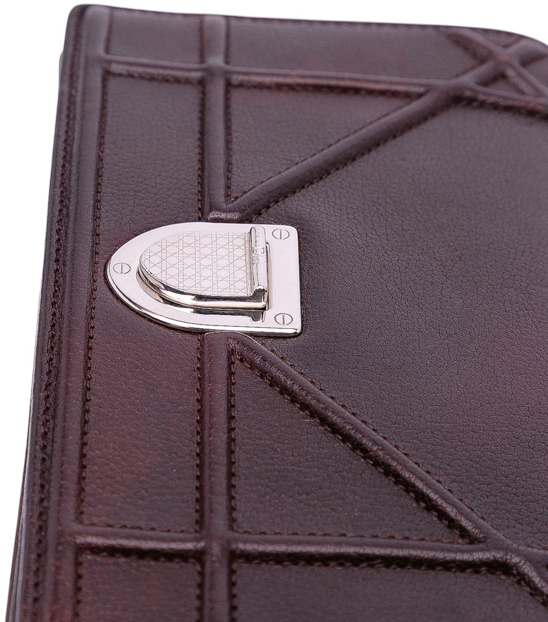 Dior Mini Grained Calfskin Diorama Flap Bruin