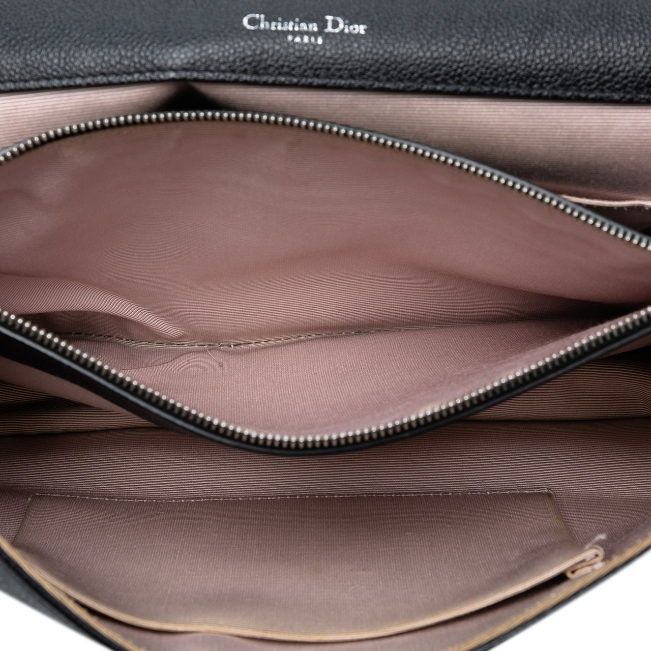 Dior Large Grained Calfskin Diorama Flap Zwart