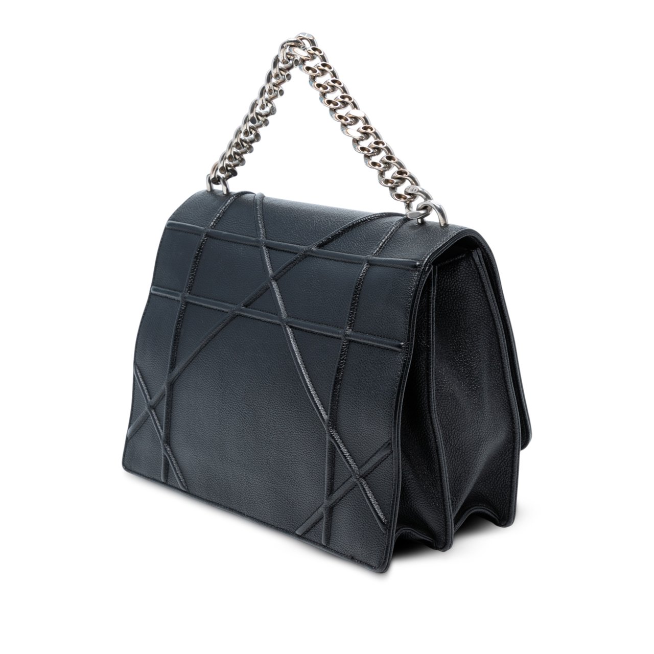 Dior Large Grained Calfskin Diorama Flap Zwart