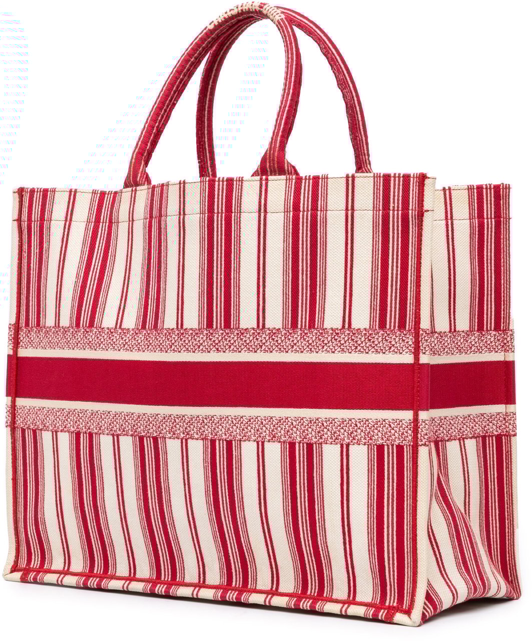 Dior Large Striped Book Tote Rood