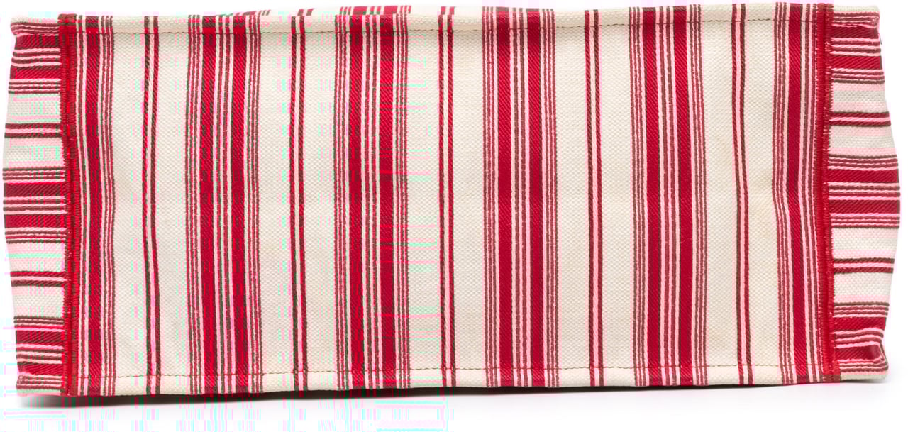 Dior Large Striped Book Tote Rood
