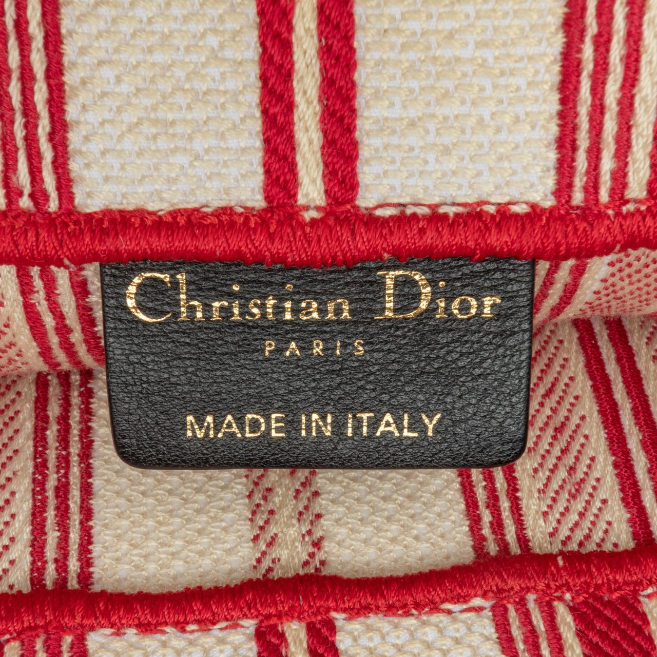 Dior Large Striped Book Tote Rood