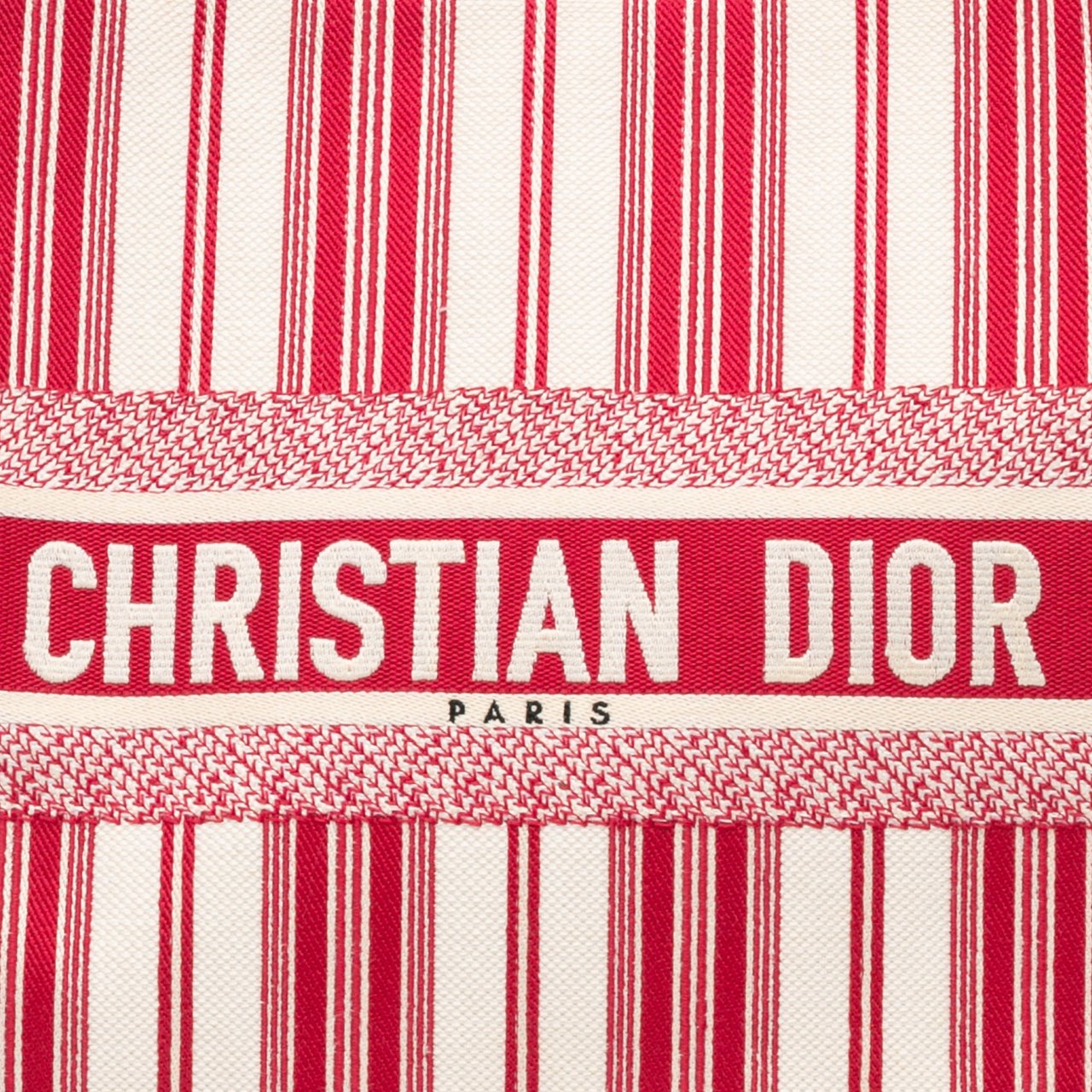 Dior Large Striped Book Tote Rood