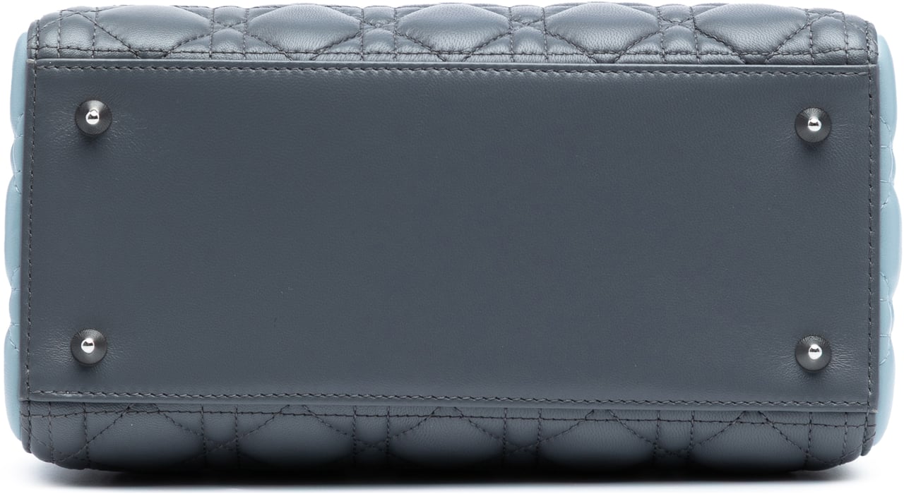 Dior Medium Tricolor Lambskin Cannage Lady Dior Grijs