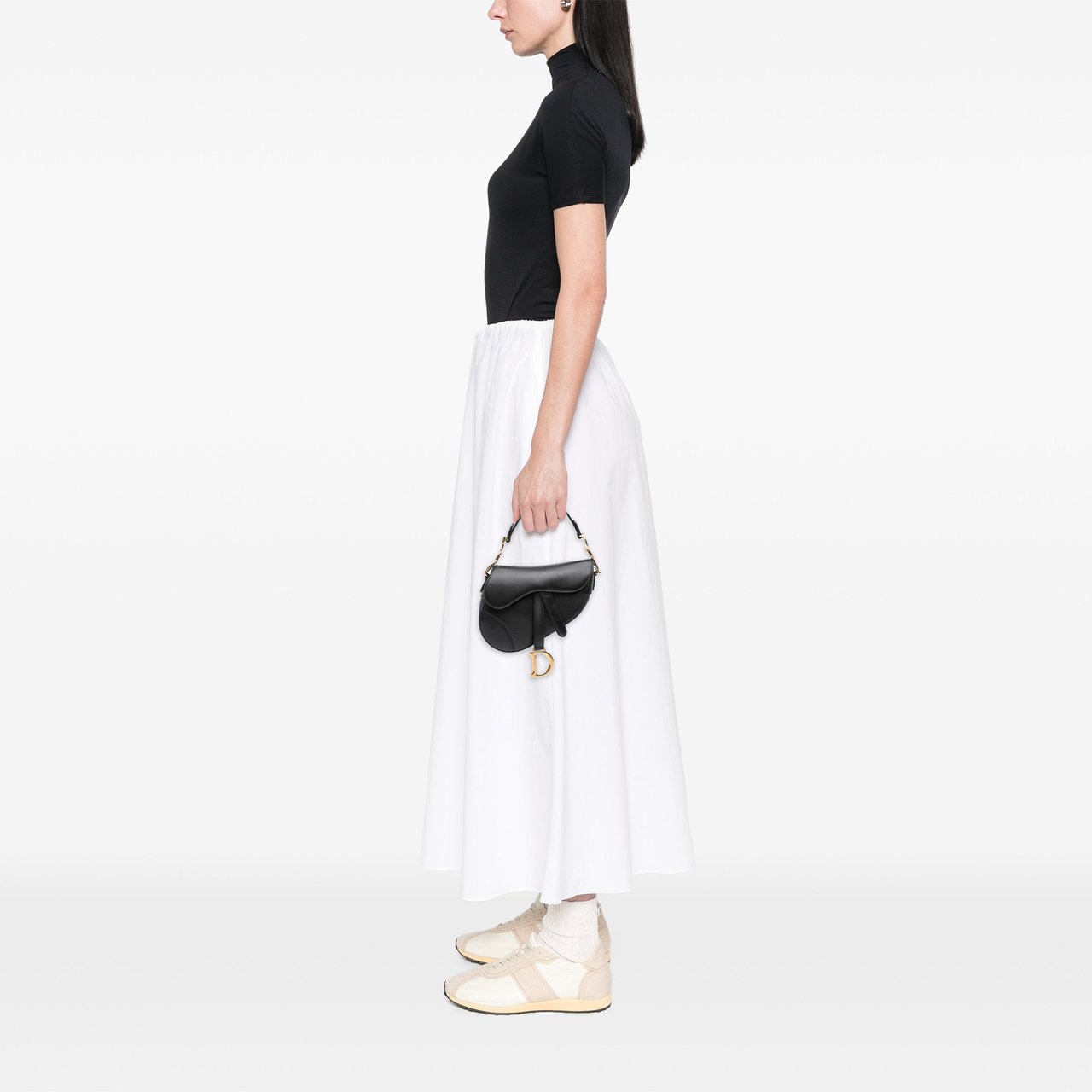 Dior Mini Smooth Calfskin Saddle Bag Zwart
