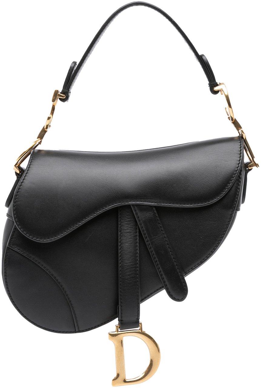 Dior Mini Smooth Calfskin Saddle Bag Zwart