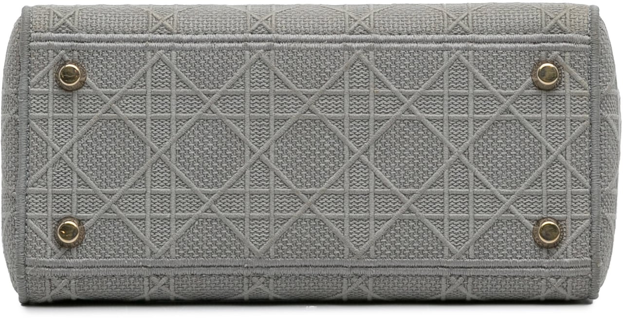 Dior Medium Canvas Cannage Lady D Lite Grijs
