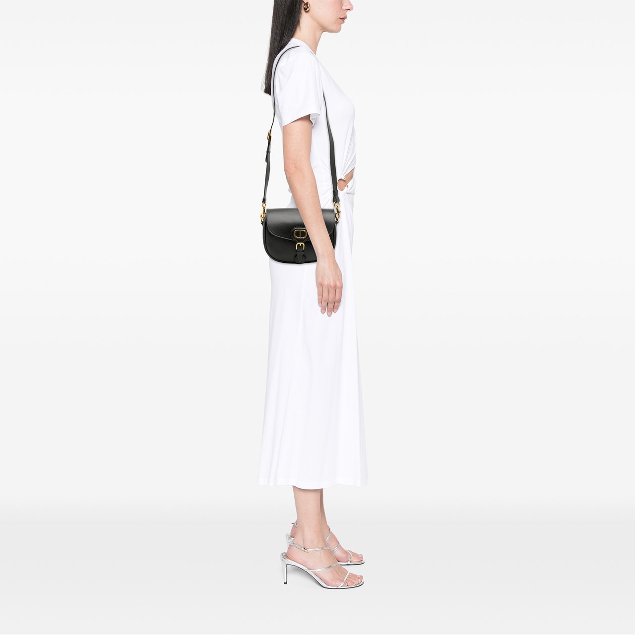 Dior Medium Leather Bobby Crossbody Zwart