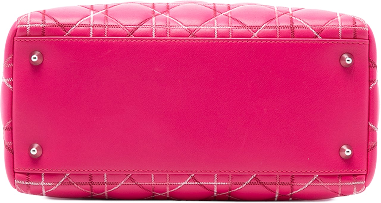 Dior Medium Lambskin Cannage Lady Dior Roze