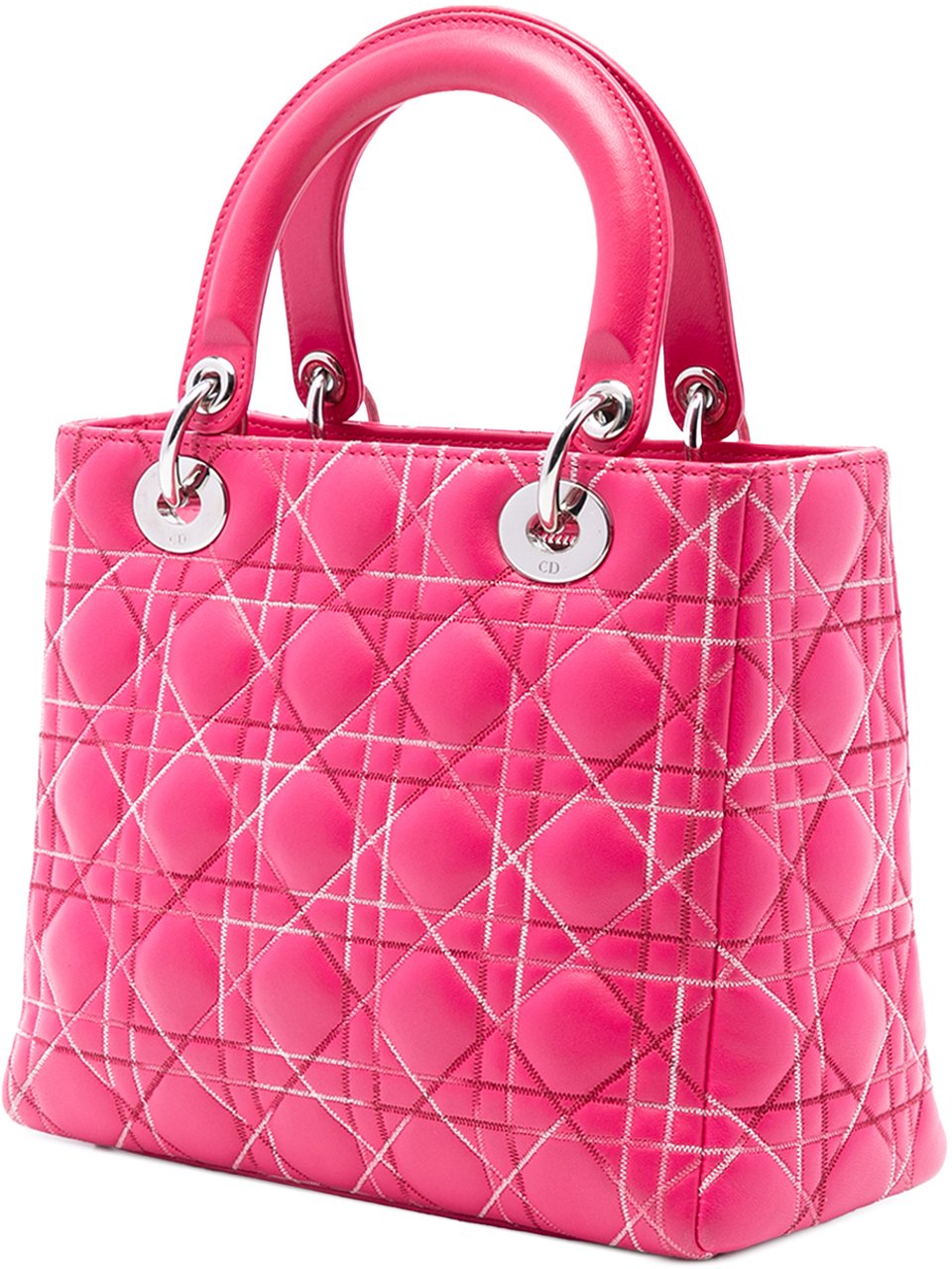 Dior Medium Lambskin Cannage Lady Dior Roze