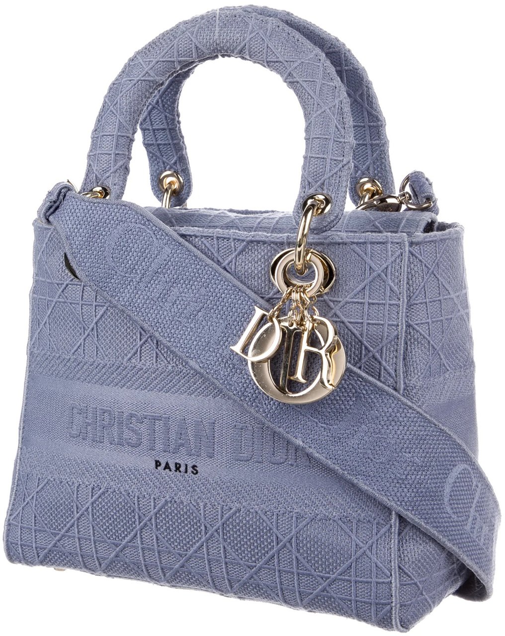 Dior Medium Canvas Cannage Lady D Lite Paars