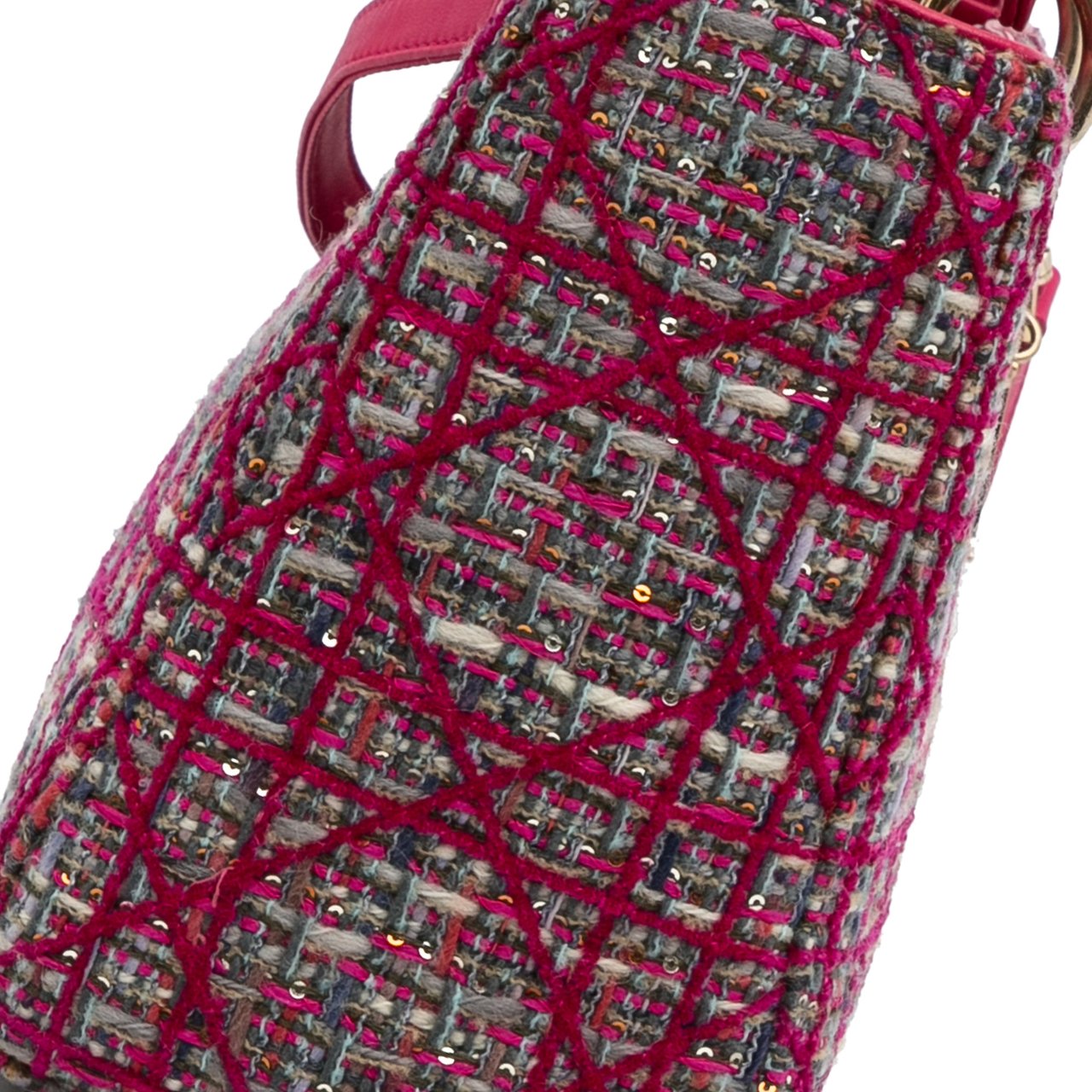 Dior Medium Tweed Macrocannage Lady Dior Roze