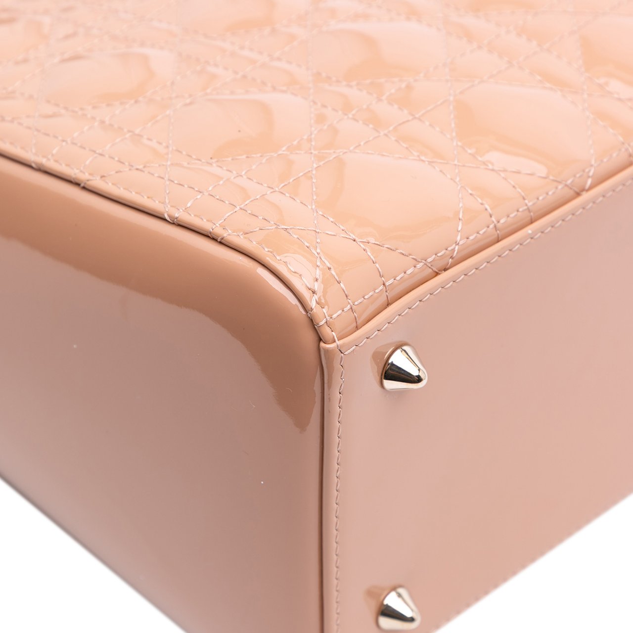 Dior Medium Patent Cannage Lady Dior Bruin