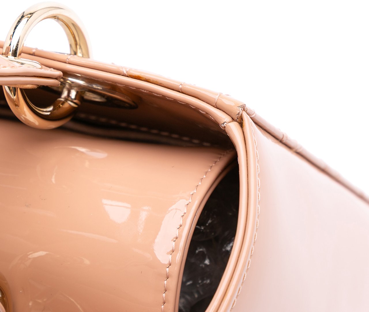 Dior Medium Patent Cannage Lady Dior Bruin