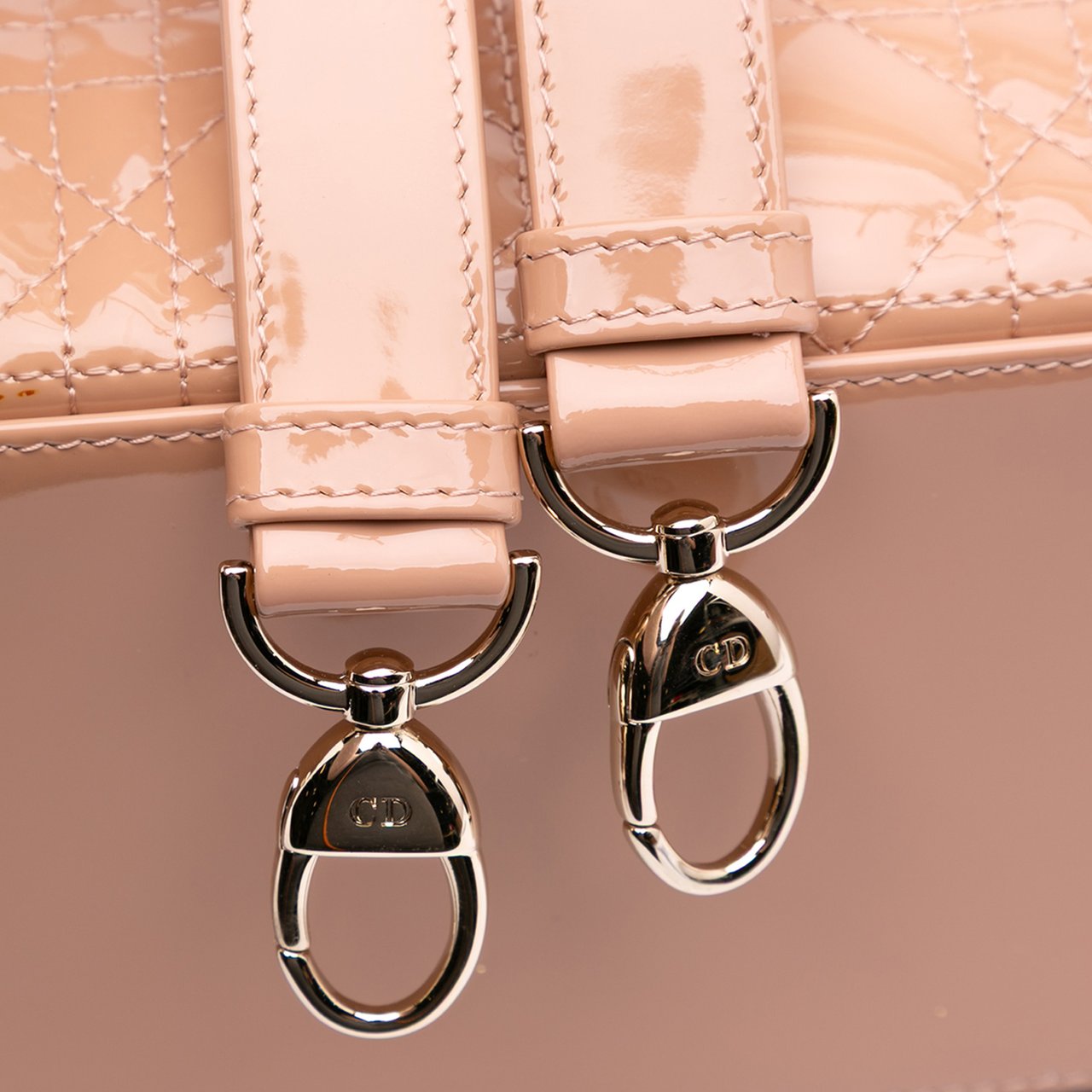 Dior Medium Patent Cannage Lady Dior Bruin
