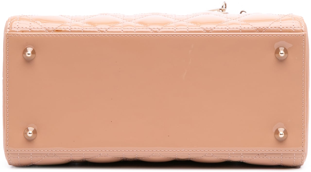Dior Medium Patent Cannage Lady Dior Bruin