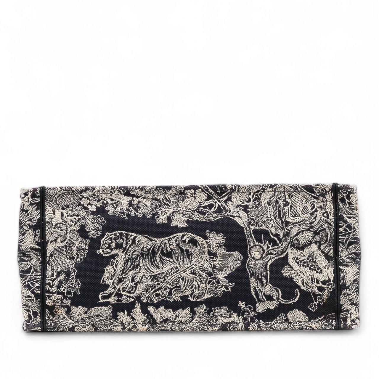 Dior Large Canvas Toile de Jouy Reverse Embroidered Book Tote Blauw