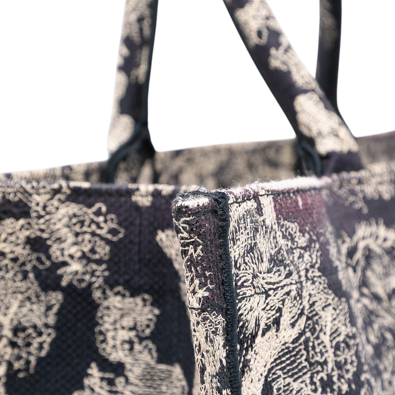 Dior Large Canvas Toile de Jouy Reverse Embroidered Book Tote Blauw