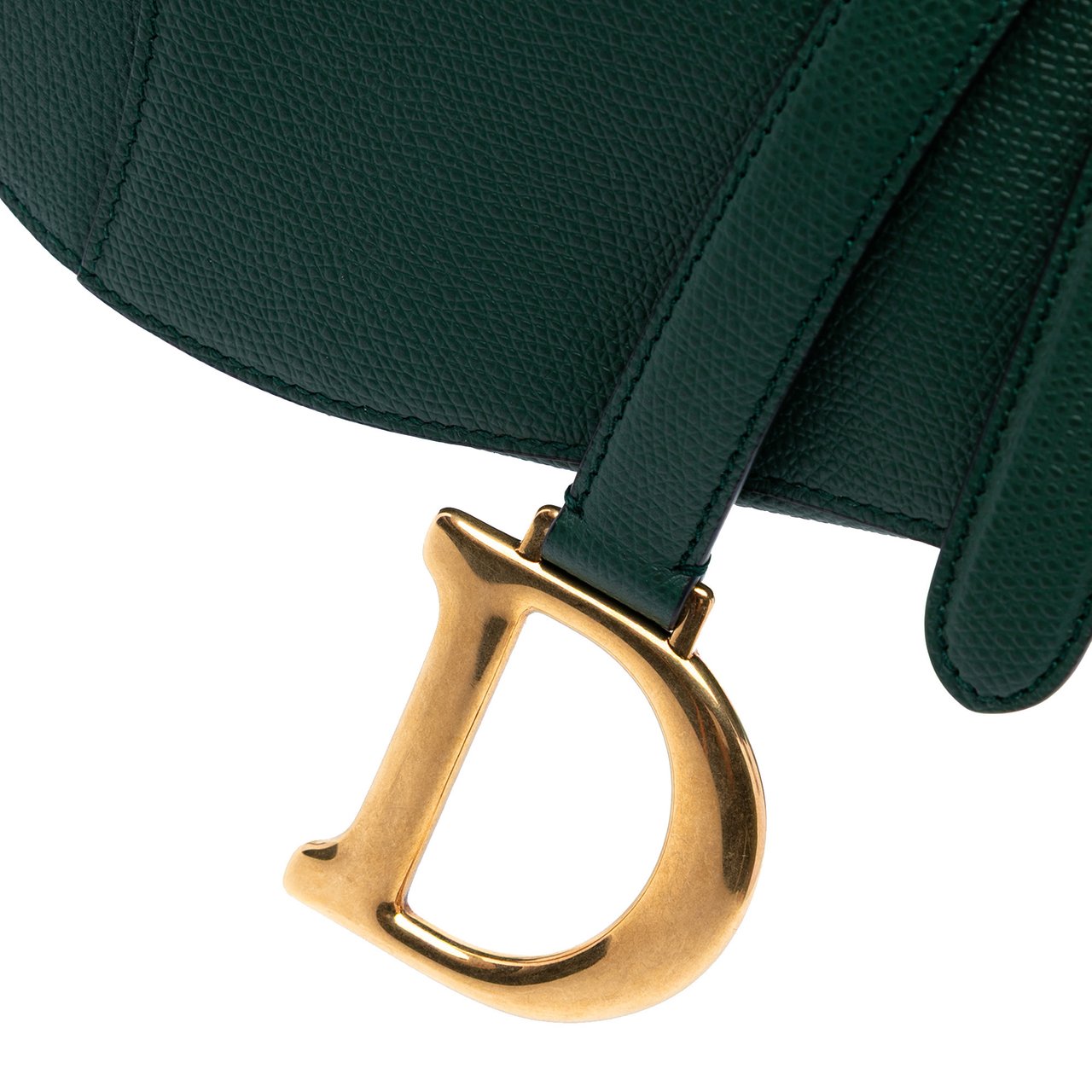 Dior Mini Grained Calfskin Saddle Bag Groen