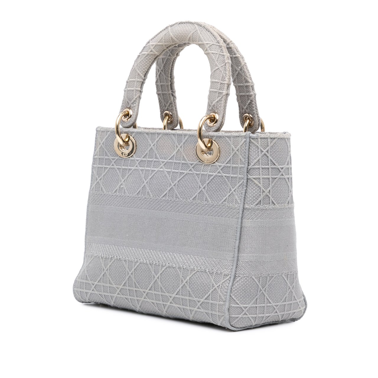 Dior Medium Canvas Cannage Lady D Lite Grijs