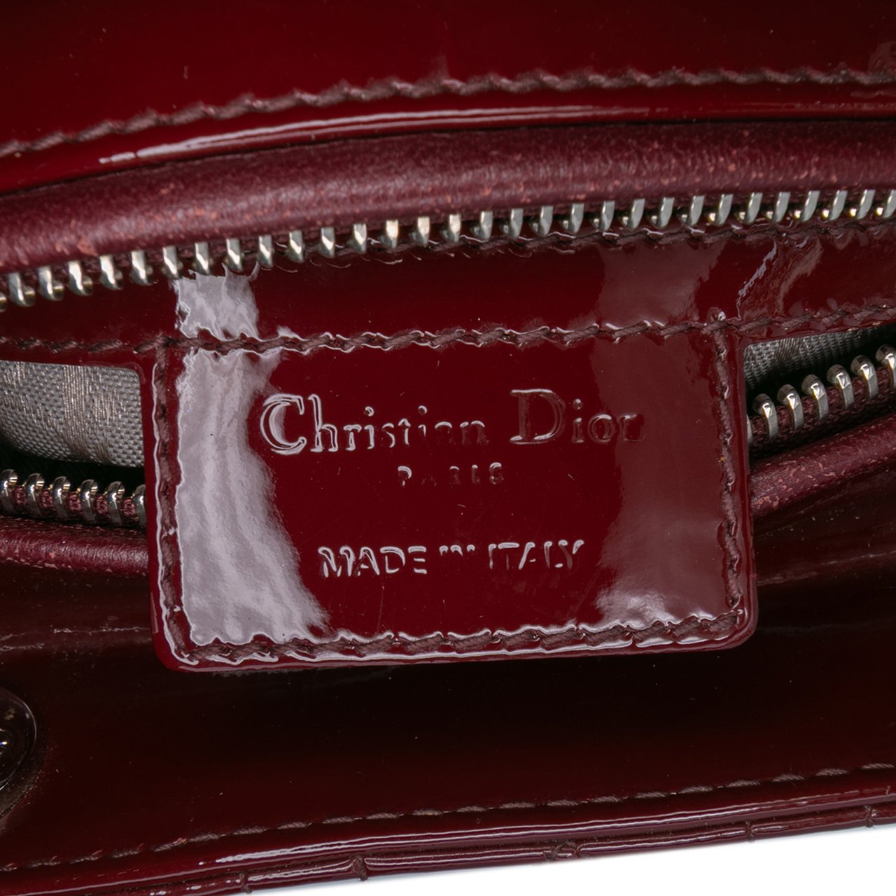 Dior Medium Patent Cannage Lady Dior Rood